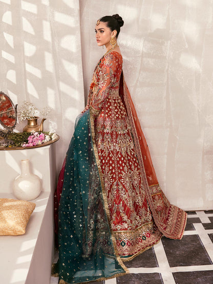 Zaira GL-WS-22V1-30 (Rust Angrakha) Zaryaab Wedding Formals Collection by Gulaal