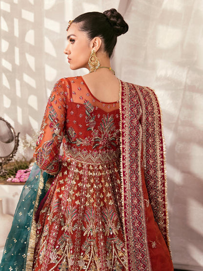 Zaira GL-WS-22V1-30 (Rust Angrakha) Zaryaab Wedding Formals Collection by Gulaal