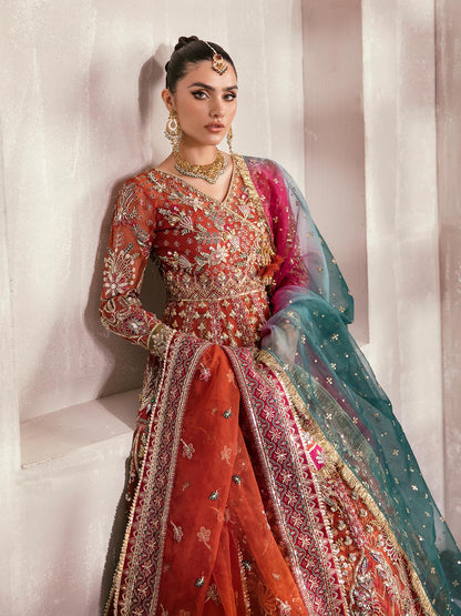 Zaira GL-WS-22V1-30 (Rust Angrakha) Zaryaab Wedding Formals Collection by Gulaal