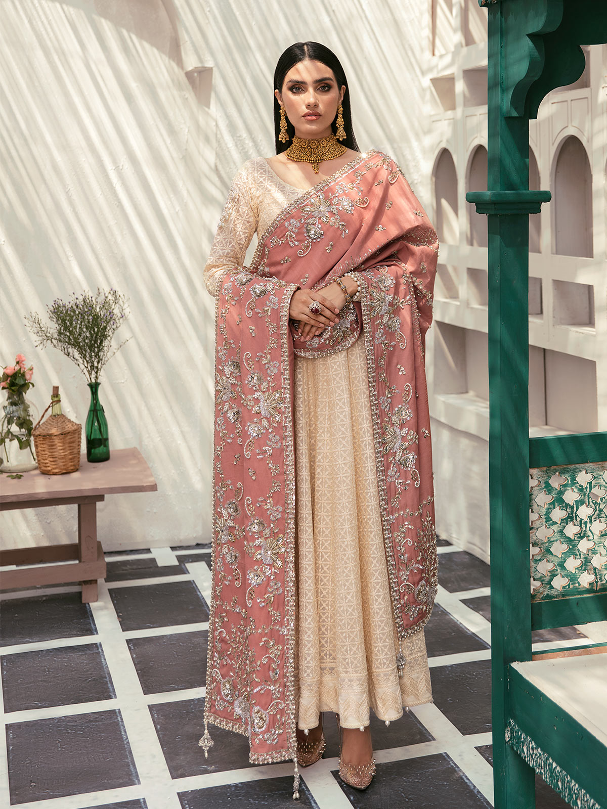 GL-WS-22V1-34 (shawl) Zaryaab Wedding Formals Collection by Gulaal