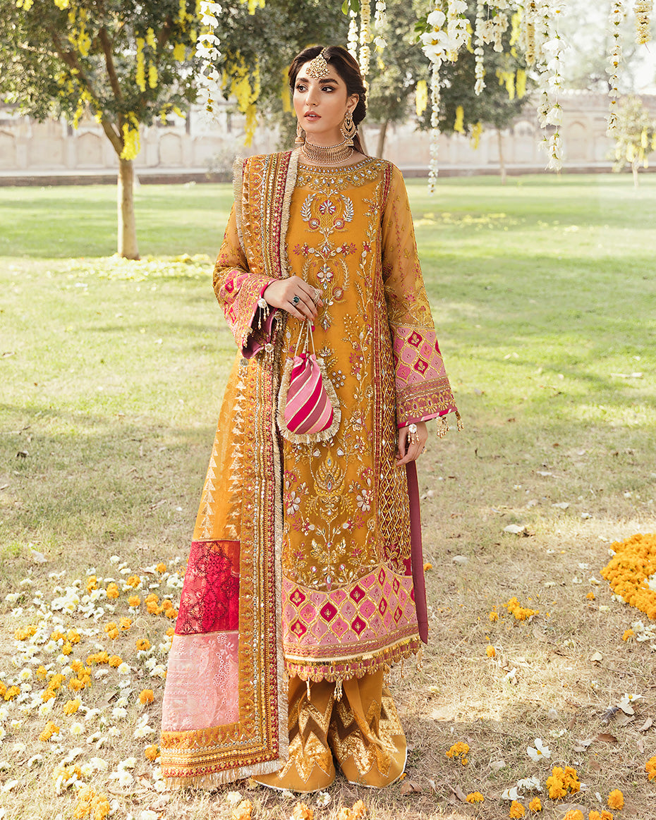 Masakali Embroidered Net 3-Piece Suit WU-03 Wedding Unstitched Collection 2021