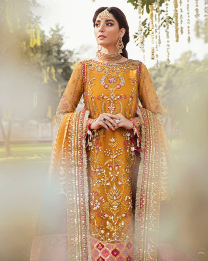 Masakali Embroidered Net 3-Piece Suit WU-03 Wedding Unstitched Collection 2021