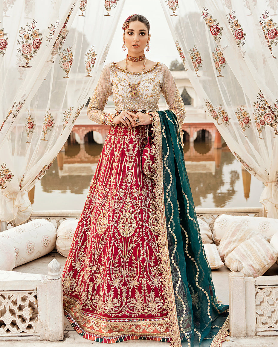 Fareena Embroidered Net 3-Piece Suit WU-04 Wedding Unstitched Collection 2021